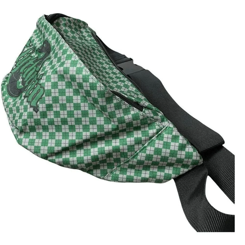Harry‎ Potter Slytherin Fanny Pack Mens Waist Bag Green Checkered Logo Belt Bag